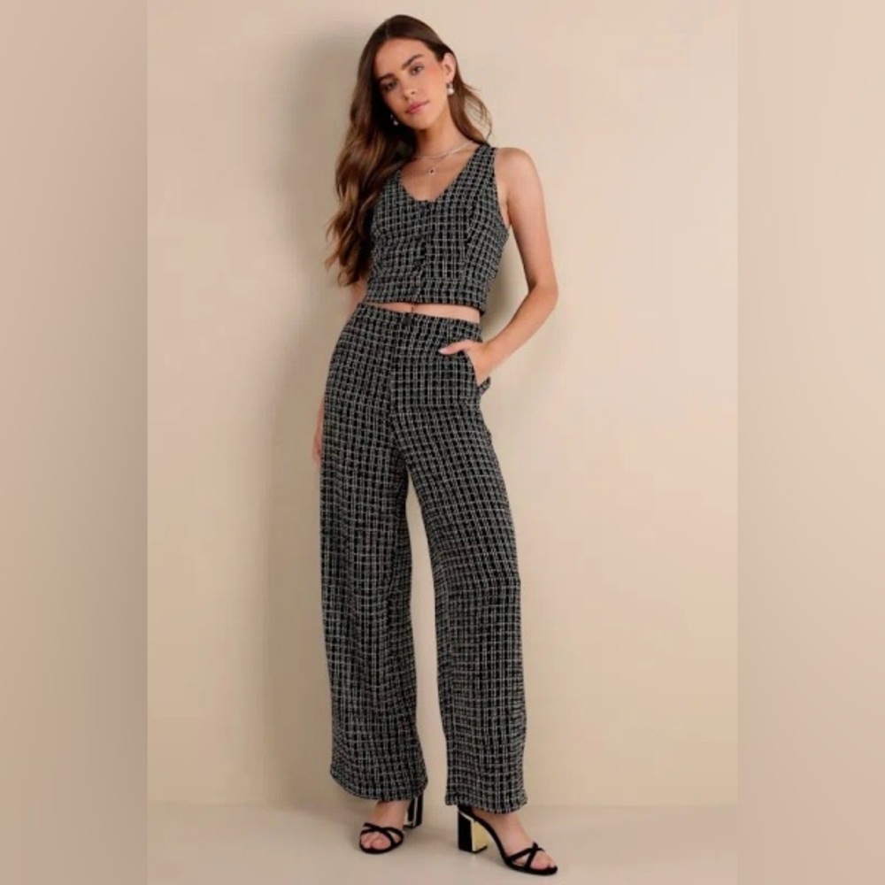 Lulu's Black and White Patterned Jumpsuit